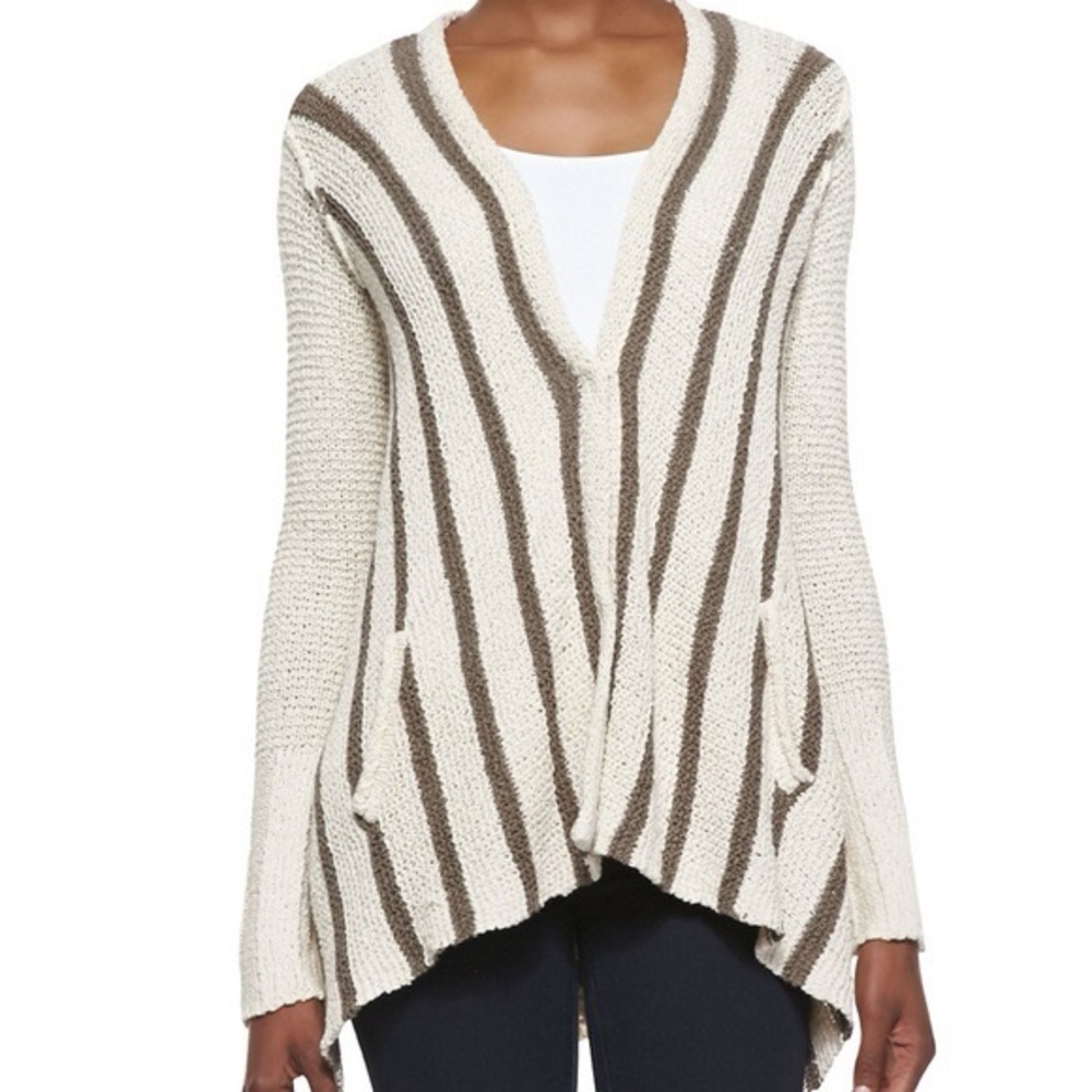 Free People oversized Circle Back‎ Striped Cardigan L